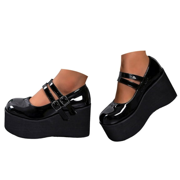 YLYL Womens Platform Pumps Heel Gothic Lolita Mary Jane Dress Shoes with Ankle Strap