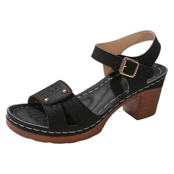 YLYL Womens Sandals Ankle Strap Platform Wedge Heel Open Toe Slip on Casual Dressy Summer Shoes