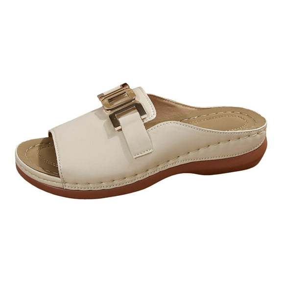 YLYL Women Summer Sandals Fish Mouth Open Toe Slip on Casual Lightweight Beach Sandals