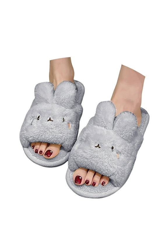 Womens Slides Fuzzy Slippers Cozy Cute Soft Slip on Memory Foam Indoor Outdoor Bedroom Shoes