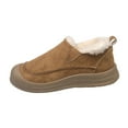 thumbnail image 1 of YLYL Womens Suede Snow Boots Fuzzy Fluffy Warm Fur Lined Slip on Winter Indoor Outdoor Shoes, 1 of 9