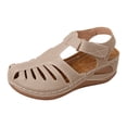 thumbnail image 1 of YLYL Womens Summer Sandals Bohemia Gladiator Closed Toe Wedge Heel Ankle Strap Slip on Platform Sandals, 1 of 9