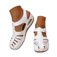 thumbnail image 1 of YLYL Womens Summer Sandals Bohemia Gladiator Closed Toe Wedge Heel Ankle Strap Slip on Platform Sandals, 1 of 9