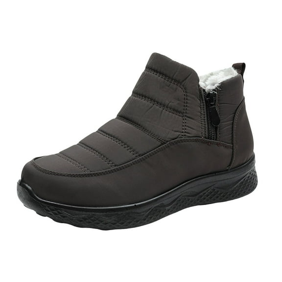 YLYL Womens Winter Snow Boots Ankle Booties Warm Fur Lined Waterproof Slip on Outdoor Shoes Anti-Slip Sneaker
