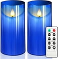 thumbnail image 1 of YLZSXIO 3"x6"Flickering Flameless Candles: 3D Wick Unbreakable Glass Battery Operated LED Pillar Candles - Acrylic Battery Candles with Remote and Timer for Decoration Wedding Party Valentine's Day, 1 of 7