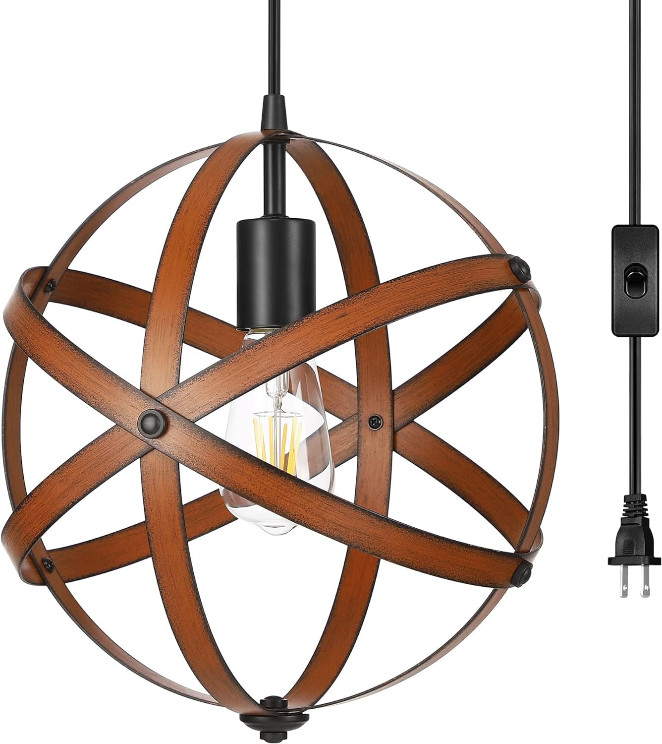 Curated visual reference: Fresh Look at Ylzsxio Plug In Pendant Hanging Light Metal Globe Ceiling Light
