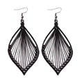thumbnail image 1 of YLmarket 1 Pairs Eardrop Hollow Out Jewelry Gift Alloy Women Leaf Dangle Hook Earrings for Party Black, 1 of 7