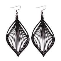 Designice 1 Pairs Eardrop Hollow Out Jewelry Gift Alloy Women Leaf Dangle Hook Earrings for Party