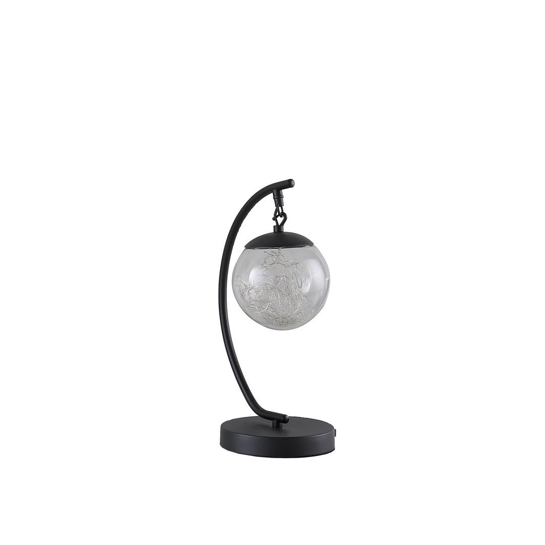 Arc Black Metal 23" Pendulum LED Table Lamp with USB Port