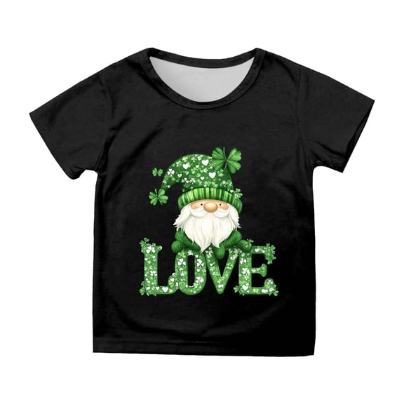 YM Boys St Patricks Day Shirt St Patricks Irish Cute Shamrock 3/4 Sleeve Green Clover Heart Soft Breathable Shirt Toddler Sweatshirt Girls Tops Size 10-12