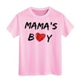 thumbnail image 1 of YM Boys Stretch T-Shirts, MAMA'S BOY Toddler Boy Shirt Baby Tee (6-7 Years,Pink), 1 of 4