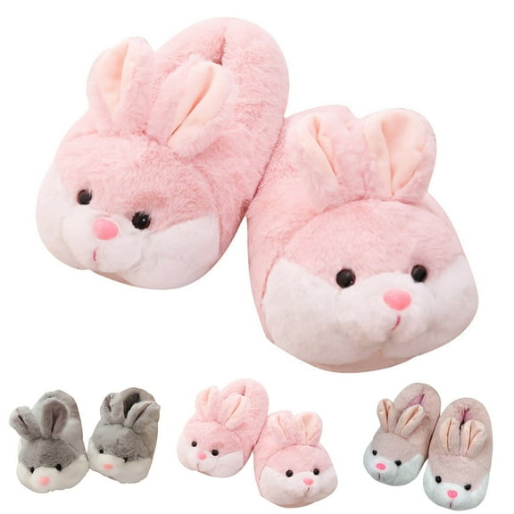 YM Bunny Slippers for Women, Cute Warm Slippers for Women, Funny Animal Slippers Easter Rabbit Slippers Cozy Plush Winter Warm Slippers Indoor House Shoes for Women Men