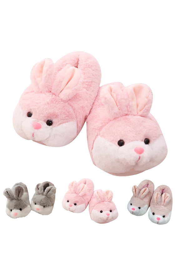 YM Bunny Slippers for Women, Cute Warm Slippers for Women, Funny Animal Slippers Easter Rabbit Slippers Cozy Plush Winter Warm Slippers Indoor House Shoes for Women Men