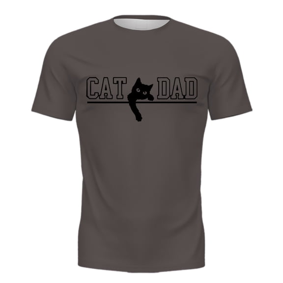 YM Cat Shirts for Men Cat Dad Shirt Funny Daddy Gifts Summer Animal Graphic Print Tshirt