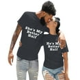 thumbnail image 1 of YM Couple Matching Valentine's Day Outfit His and Her Letter Print Pullover Blouses Round Neck Funny Spring Outfits, 1 of 8