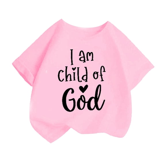 YM Cute Girls Shirts Pink for 6-8 Years,Kid Girls Cute Personality Printed Round Neck Short Sleeve Tee Summer Casual Loose T Shirt Tops