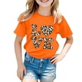 thumbnail image 1 of YM Kid T Shirts Girls Orange for 7-8 Years,Girl's Graphic Tee Shirt Short Sleeve Round Neck Preppy Casual Cute Summer, 1 of 3