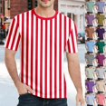 thumbnail image 1 of YM Mens T-shirts Casual Striped Shirts Mens Short Sleeve Color Block Soft Summer Holiday Travel Basic Pullover Crew Shirt Plus Size Shirts, 1 of 5