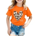 thumbnail image 1 of YM Oversized T Shirts for Girls Orange for 5-6 Years,Cute Cartoon Letter Print Short Sleeve for Girls Casual Comfortable Daily Wear Soft Breathable Tees, 1 of 4