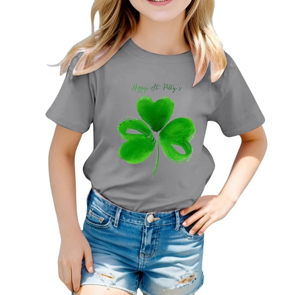 YM St Patricks Day Shirt for Kids St Patricks Day Shirts Gift Long Sleeve Shirts for Girls Irish Green Clover Comfortable Casual Top Toddler Sweatshirt Cute Tops for Girls 10-12
