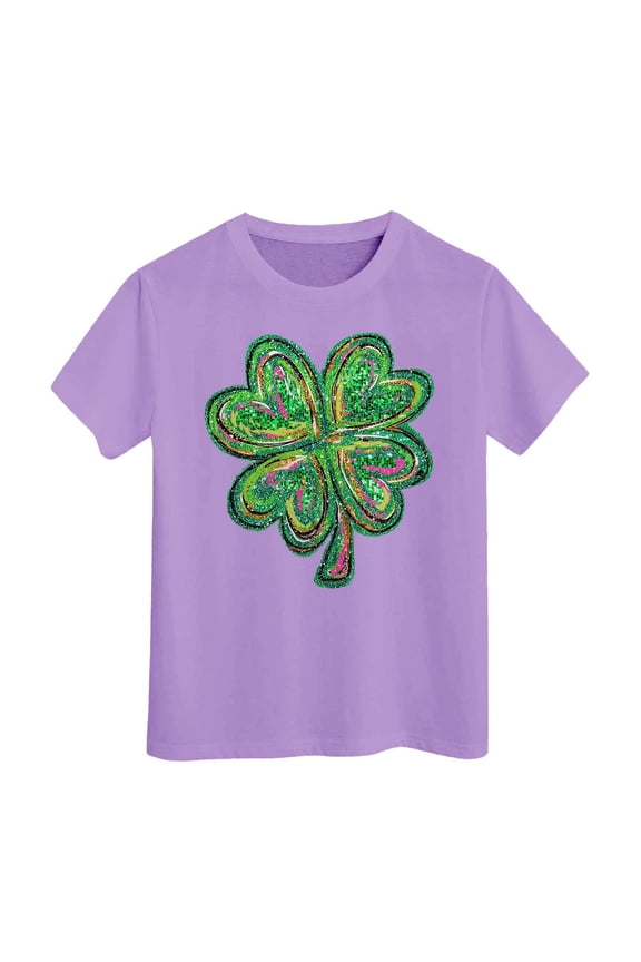 YM St Patricks Day Shirt Kids St Patricks Irish Cute Shamrock 3/4 Sleeve Irish Shamrock Shirt Irish Shirt Sweatshirts for Girls 7/8 Girls Clothes
