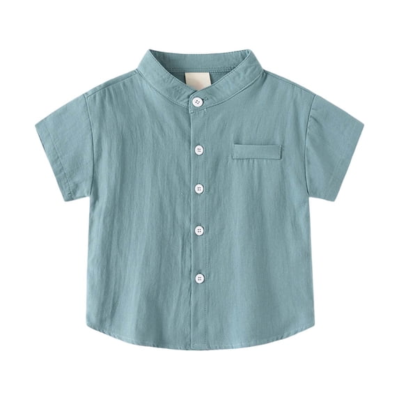 YM Toddler Shirts Boys, Toddler Boys Girls Short Sleeve Casual Solid Gentleman Tops Holiday Shirts T Shirt (8-9 Years,Mint Green)