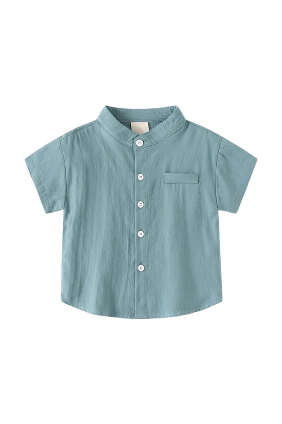 YM Toddler Shirts Boys, Toddler Boys Girls Short Sleeve Casual Solid Gentleman Tops Holiday Shirts T Shirt (8-9 Years,Mint Green)