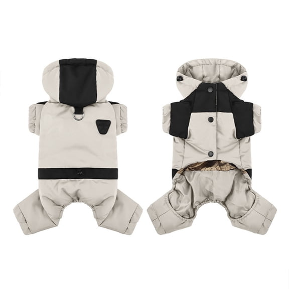 YM Warm Dog Coat with Hood,Waterproof Windproof Winter Full Body Dog Jacket Snowsuit,Adjustable Cold Weather Pet Clothes