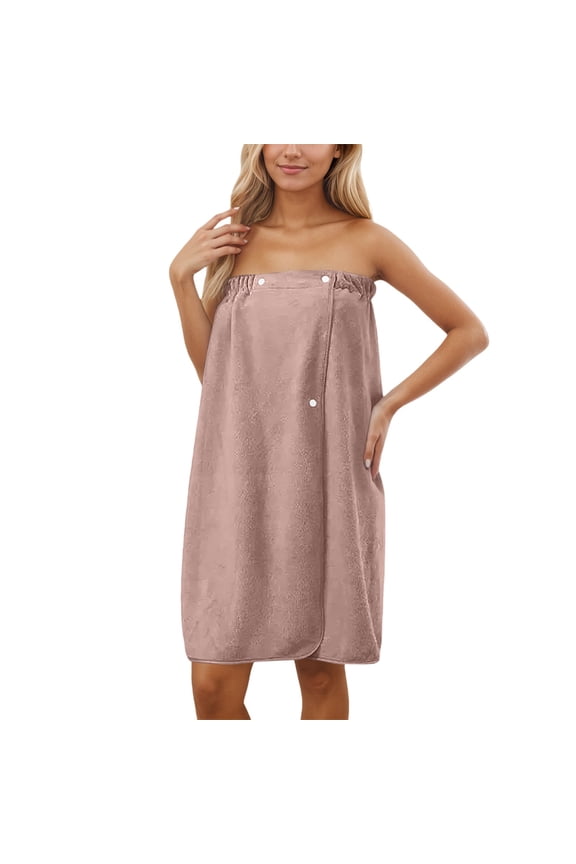 YM Women Spa Body Wrap Shower Bathrobe Bath Towel Robe with Adjustable Snap Closure Gym Pool Travel Bath Towels Coverup