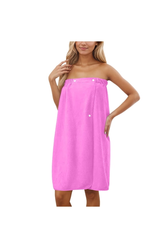 YM Women Spa Body Wrap Shower Bathrobe Bath Towel Robe with Adjustable Snap Closure Gym Pool Travel Bath Towels Coverup