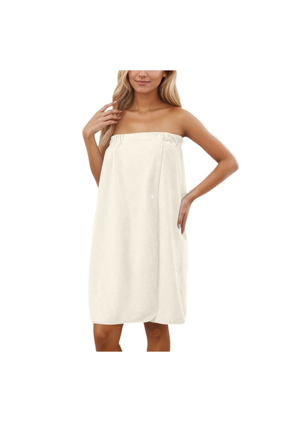 YM Women Spa Body Wrap Shower Bathrobe Bath Towel Robe with Adjustable Snap Closure Gym Pool Travel Bath Towels Coverup