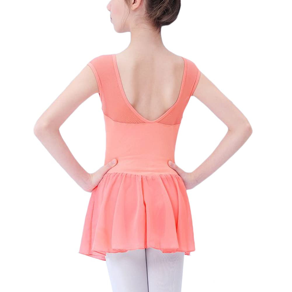 Girls Short Sleeve Stand Collar Ballet Dance Tutu Set Leotards Costumes With Chi - Foto 9