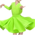 thumbnail image 1 of YM YOUMU Girls Latin Dance Dress Long Sleeve Dancewear for Ballroom Salsa Practice, 1 of 3