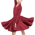 thumbnail image 1 of YM YOUMU Girls Latin Dance Dress Long Sleeve Dancewear for Ballroom Salsa Practice, 1 of 4