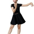 thumbnail image 1 of YM YOUMU Girls Latin Dance Dress Short Sleeve Dancewear for Ballroom Tango Practice, 1 of 4