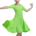 thumbnail image 1 of YM YOUMU Girls Latin Dance Dress Short Sleeve for Ballroom Salsa Practice, 1 of 4