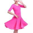 thumbnail image 1 of YM YOUMU Girls Latin Dance Dress Short Sleeve for Ballroom Salsa Practice, 1 of 3