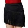 thumbnail image 1 of YM YOUMU Girls Mini Layered Tassel Latin Dance Skirt Fringe Dancewear for Ballroom Salsa Practice, 1 of 3
