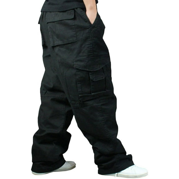 YM YOUMU Men Cargo Pants Loose Baggy Hip Hop Trousers with Pocket