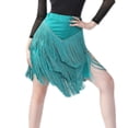 thumbnail image 1 of YM YOUMU Women Asymmetry Tassel Latin Dance Skirt Split Leg Fringe Skirt for Ballroom Tango Salsa Practice, 1 of 4