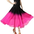 thumbnail image 1 of YM YOUMU Women Chiffon Dance Skirt Gradient Color Swing Dancewear for Tango Ballroom Practice, 1 of 3