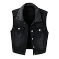 thumbnail image 1 of YM YOUMU Women Denim Vest Button Up Sleeveless Jean Jacket Punk Denim Waistcoat Tops, 1 of 5