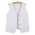 thumbnail image 1 of YM YOUMU Women Denim Vest V-neck Single-breasted Sleeveless Waistcoat, 1 of 5