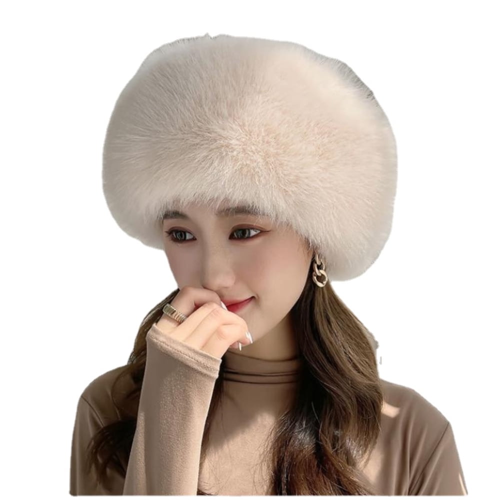 YM YOUMU Women Faux Fur Cossack Beanie Hat Ushanka Ski Russian