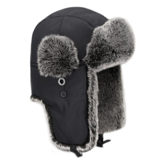 YM YOUMU Women Faux Fur Hat Men Flaps Trooper Cap Winter