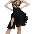 thumbnail image 1 of YM YOUMU Women Lace Floral Latin Dance Skirt Side Slit Ruffle Sheer dancewear, 1 of 3