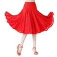thumbnail image 1 of YM YOUMU Women Lace Midi Ballroom Dance Skirt Latin Salsa Modern Tango Swing Dancewear, 1 of 2