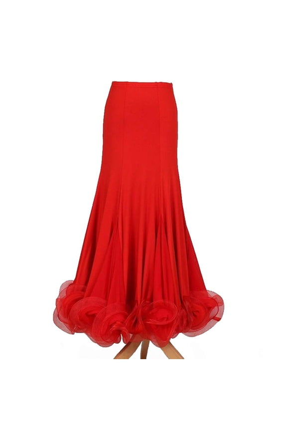 Women Latin Dance Skirt Fishtail Dancewear for Ballroom Salsa Practice