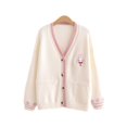 thumbnail image 1 of YM YOUMU Women Rabbit Embroidered Knitted Cardigan Sweater Button Down Jumper Outwear, 1 of 3