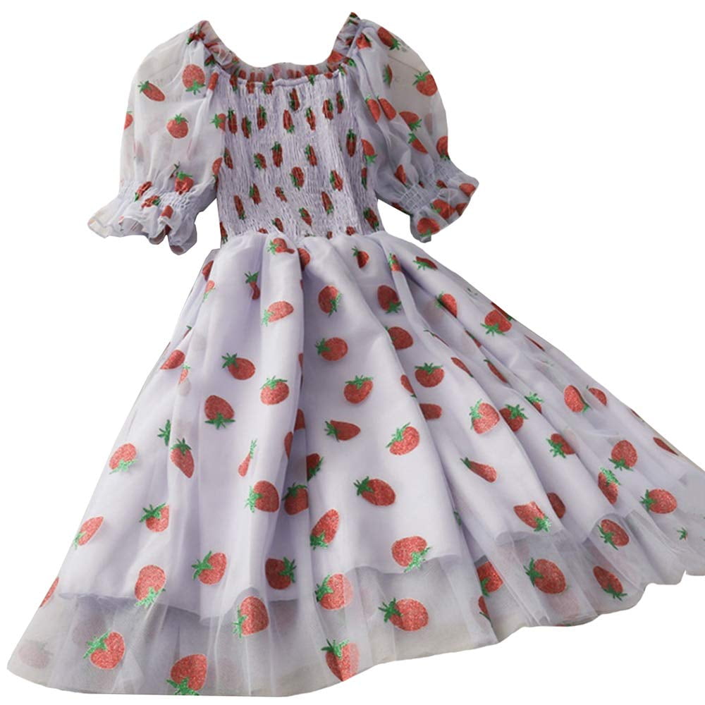Ym Youmu Women Ruffle Mesh Short Puff Sleeve Dress Strawberry Print Off Shoulder Fairy Summer Dresses Ym Youmu Women Ruffle Mesh Short Puff Sleeve Dress Strawberry Print Off Shoulder Fairy Summer Dresses